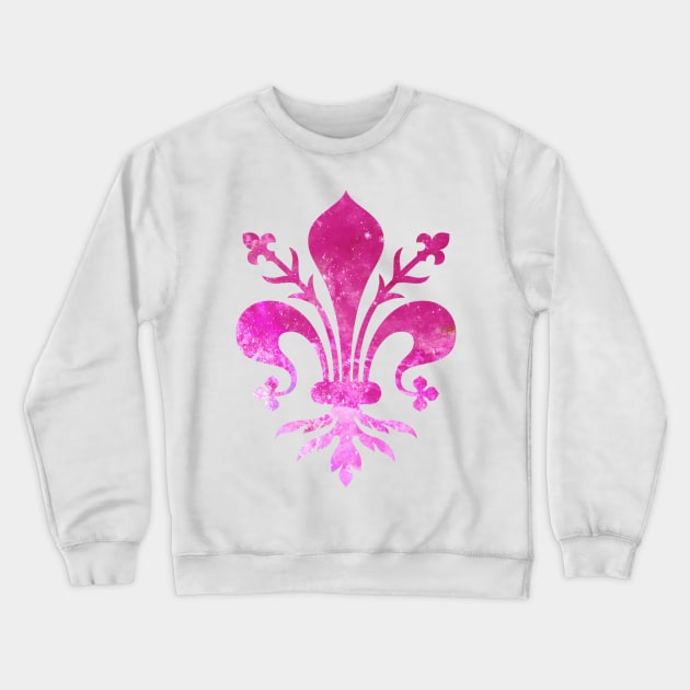 Pink Florence Fleur de Lis Crewneck Sweatshirt by aterkaderk